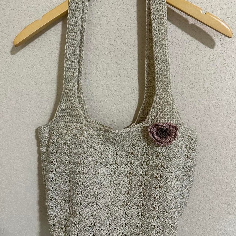 Croft & Barrow Women's Woven Purse Crochet Woven Beach Shoulder Handbag Boho